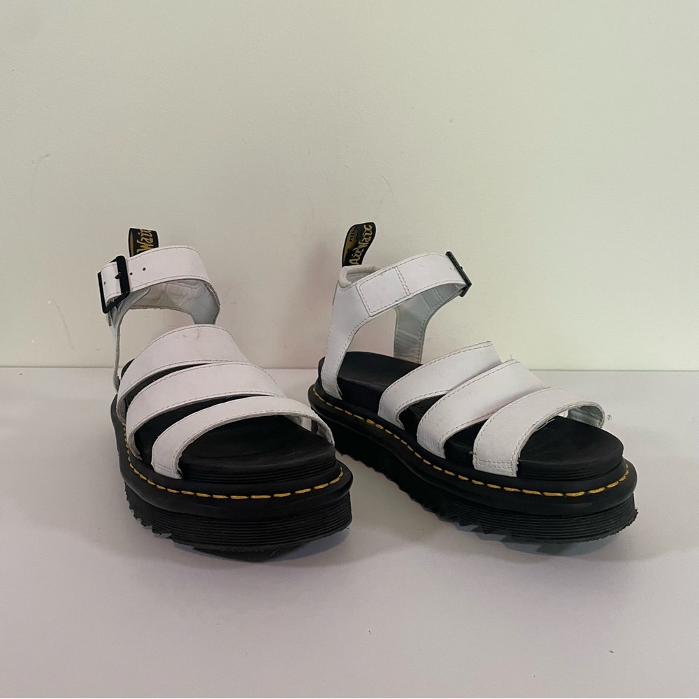 Dr. Martens White Blaire Platform Sandals Women's Size 7